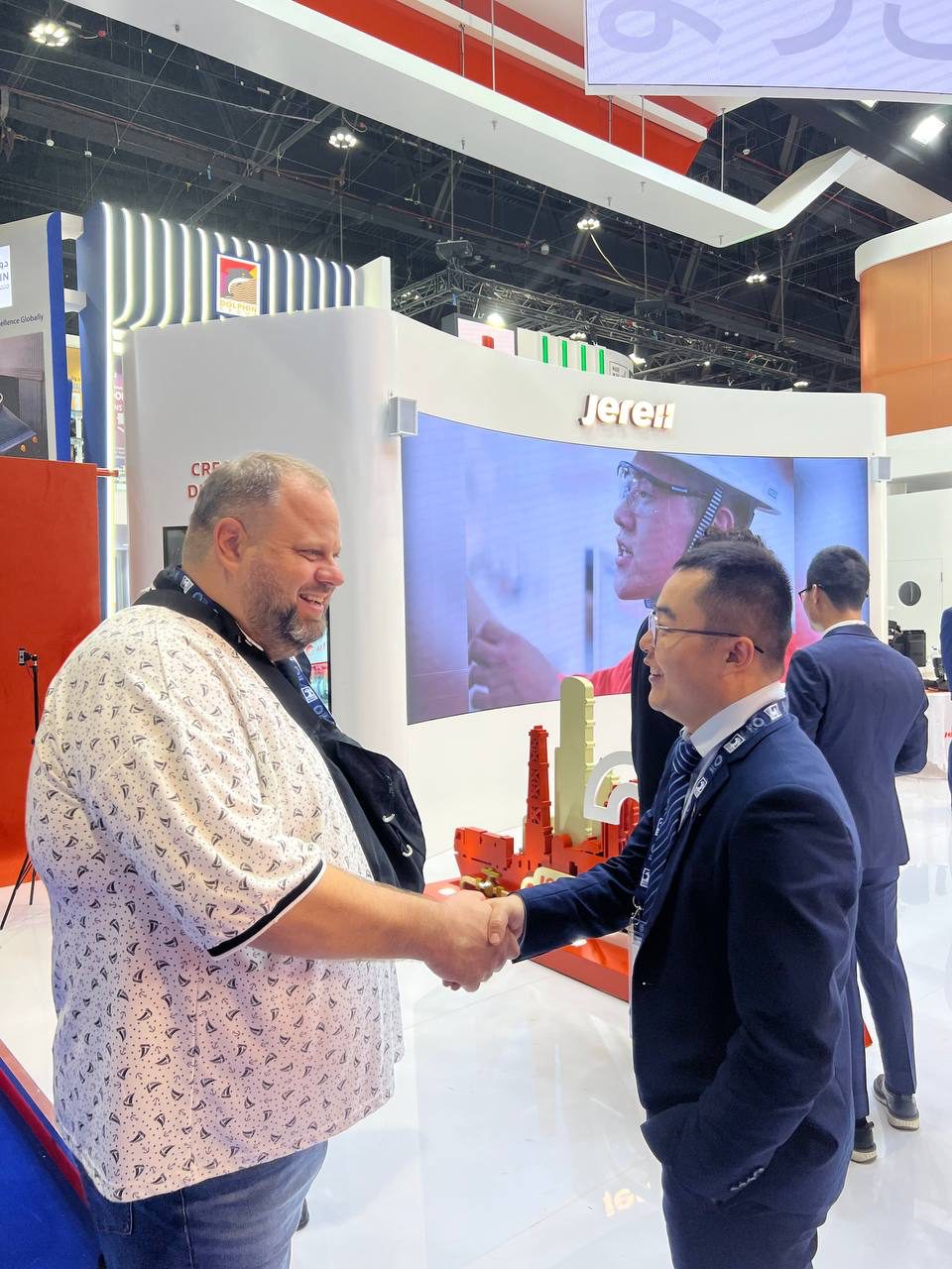 Meeting with clients at the company stand